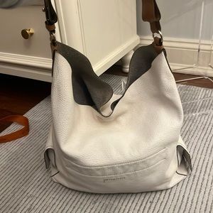 Dimoni White Pebbled Leather Tote